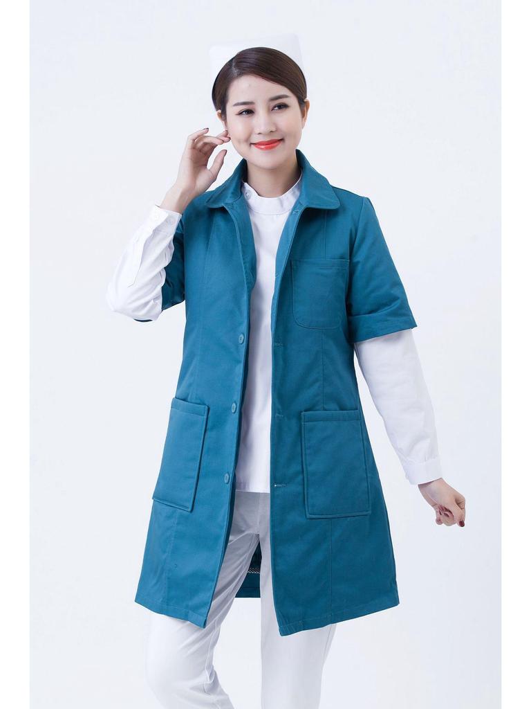 Women's Long Cotton-Padded Emergency Vest for Medical Staff