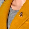 Blucome Cute Pug Dog Brooches Green Eyes Animal Corsage Pins Kids Girls Shirt Coat Clips Brooches Clothes Accessories Jewelry
