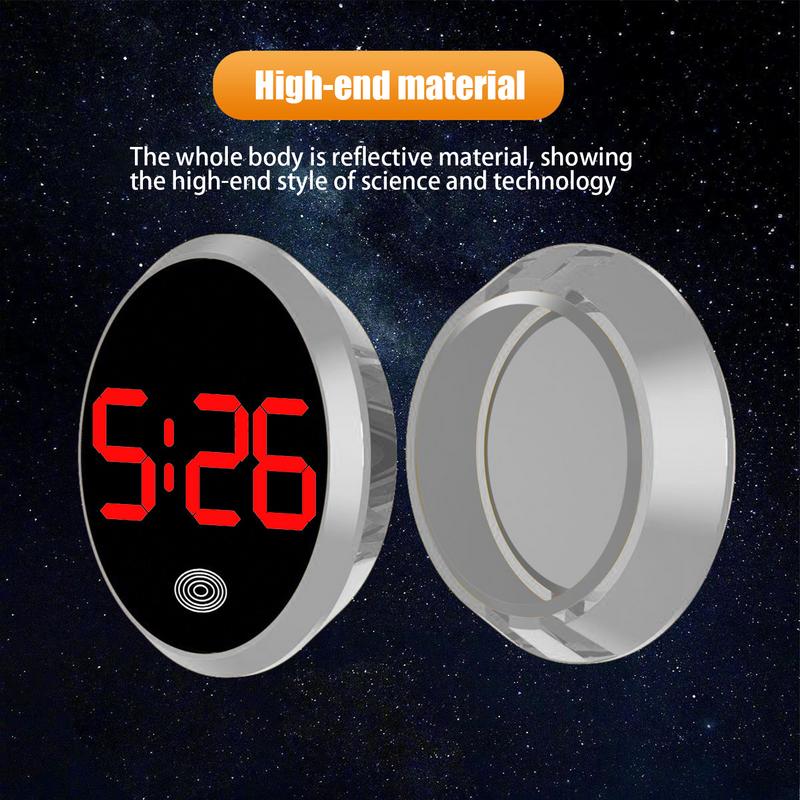 Car Clock Luminous Automotive Electronic Clock Internal Stick-On Digital Watch With TouchSwitchs Large LED Display Auto Ornament