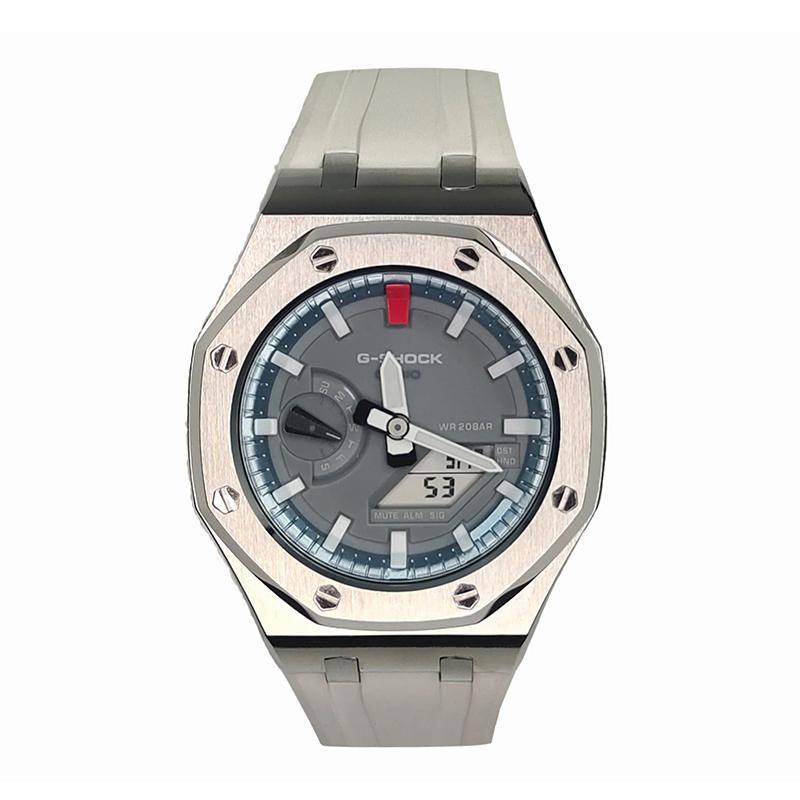 

CASIO Unisex Liquid Crystal,Analog Dual Display Series 44mm Gray Watch GA-2100-1A1(Watch3--)