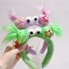 New Funny Plush Ugly Doll HairBand Female Winter Cute Cartoon Face Wash Hairband Hair Hoop Korean Girl Hair Grotto Headband