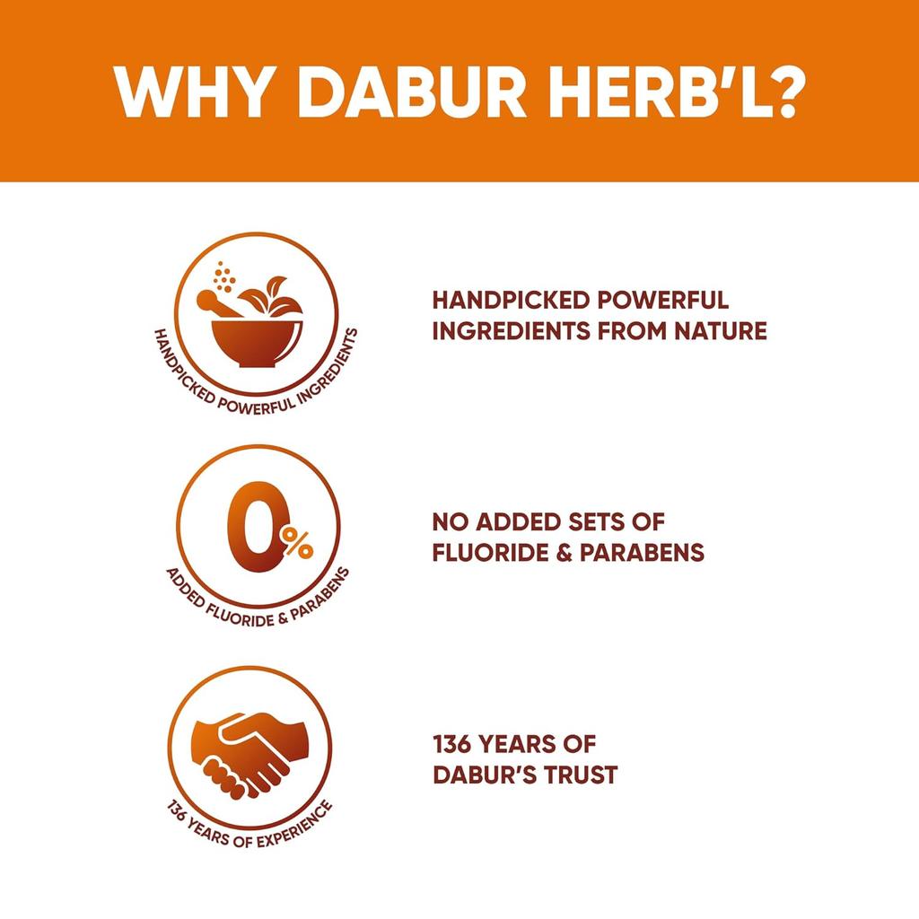 Dabur Herb'l Clove Toothpaste 300g Pack of 2 | Natural Cavity Protection, Gum Care & Oral Freshness | No Fluoride, No Parabens