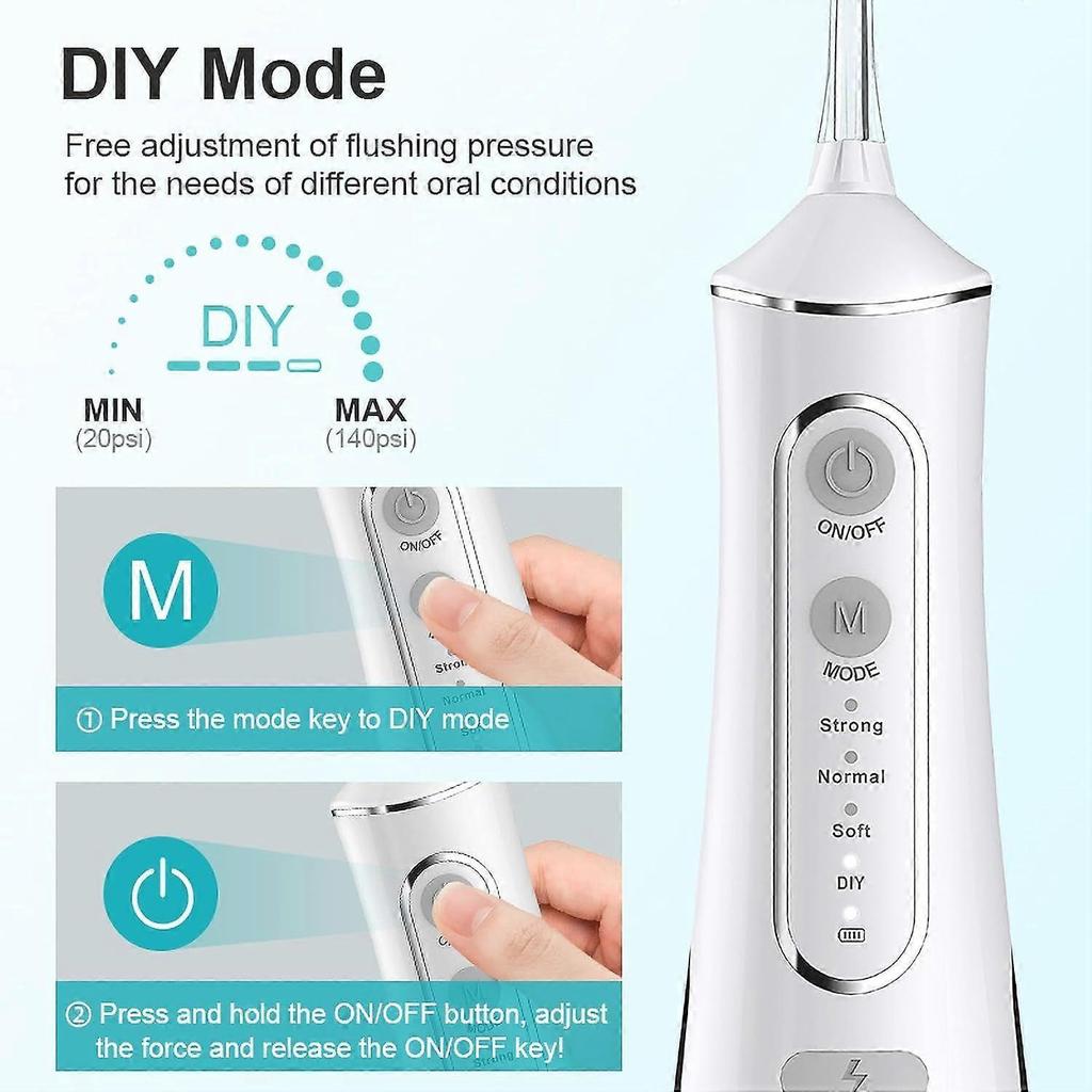 SCSYV Water Flosser,Water Flosser Cordless,Portable Dental Flossers with 4 Modes 5 Tips,Dental Care,Waterproof Oral Irrigator Rechargeable Powerful Te