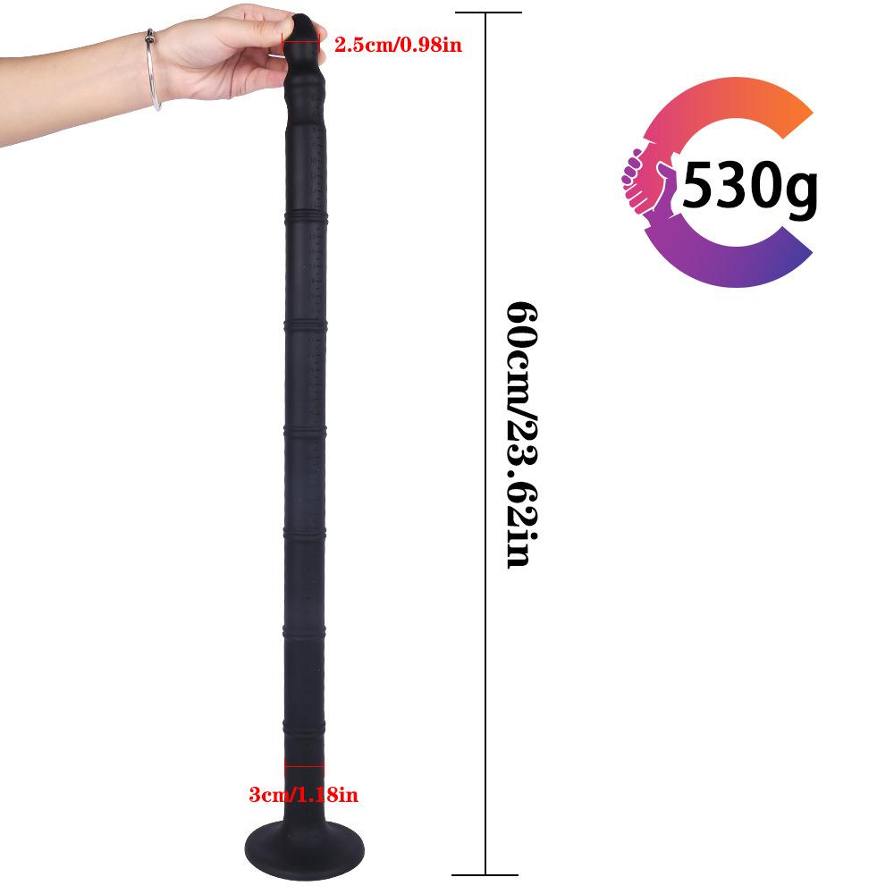 H49 Mutter und Kind Analplug Flüssigsilikon Weich SM Analplug Peitsche 30-60cm mit Abluftkanal zum Einführen des Analplugs Sorgenfrei