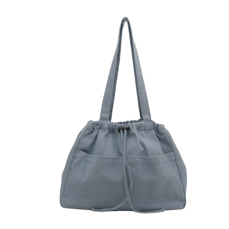 

Stylish Versatile Large Drawstring Bucket Tote Bag For Women Perfect For Daily Use небесно-голубой