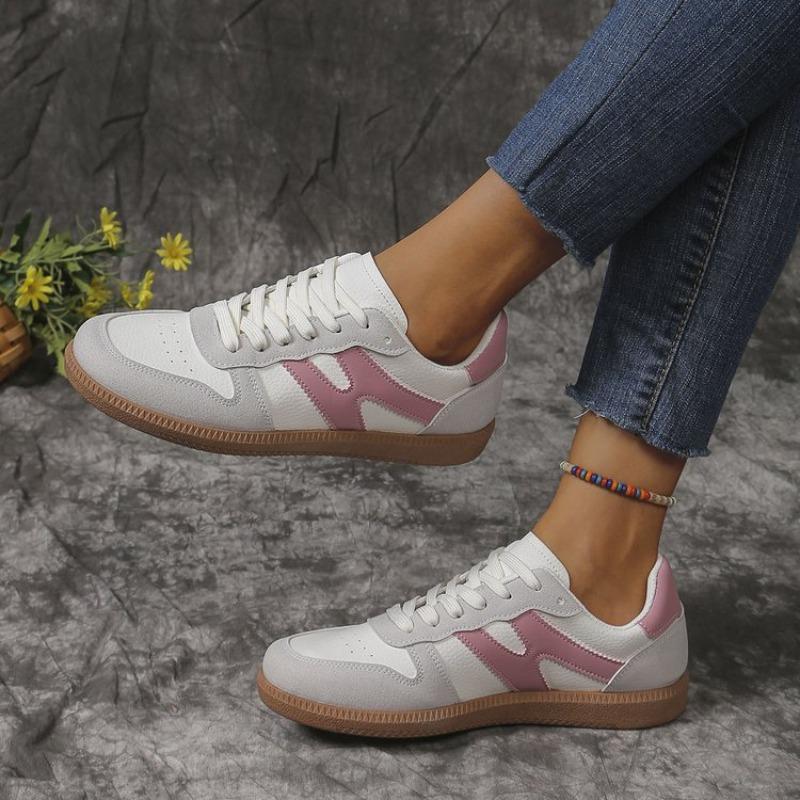 Women's Plus Size New European American Style Retro Color Block Flat Trainer Sneakers