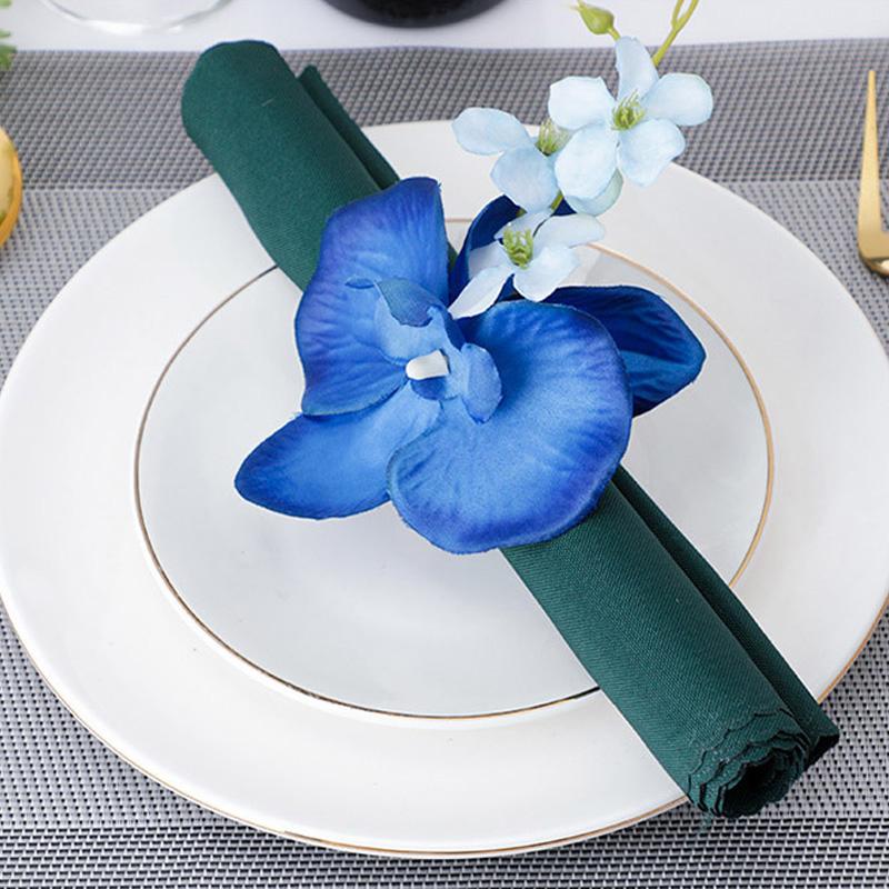 

1 шт., салфетка с пряжкой фаленопсиса, пуговица, кольца для салфеток, свадебный стол, декоративная имитация цветка