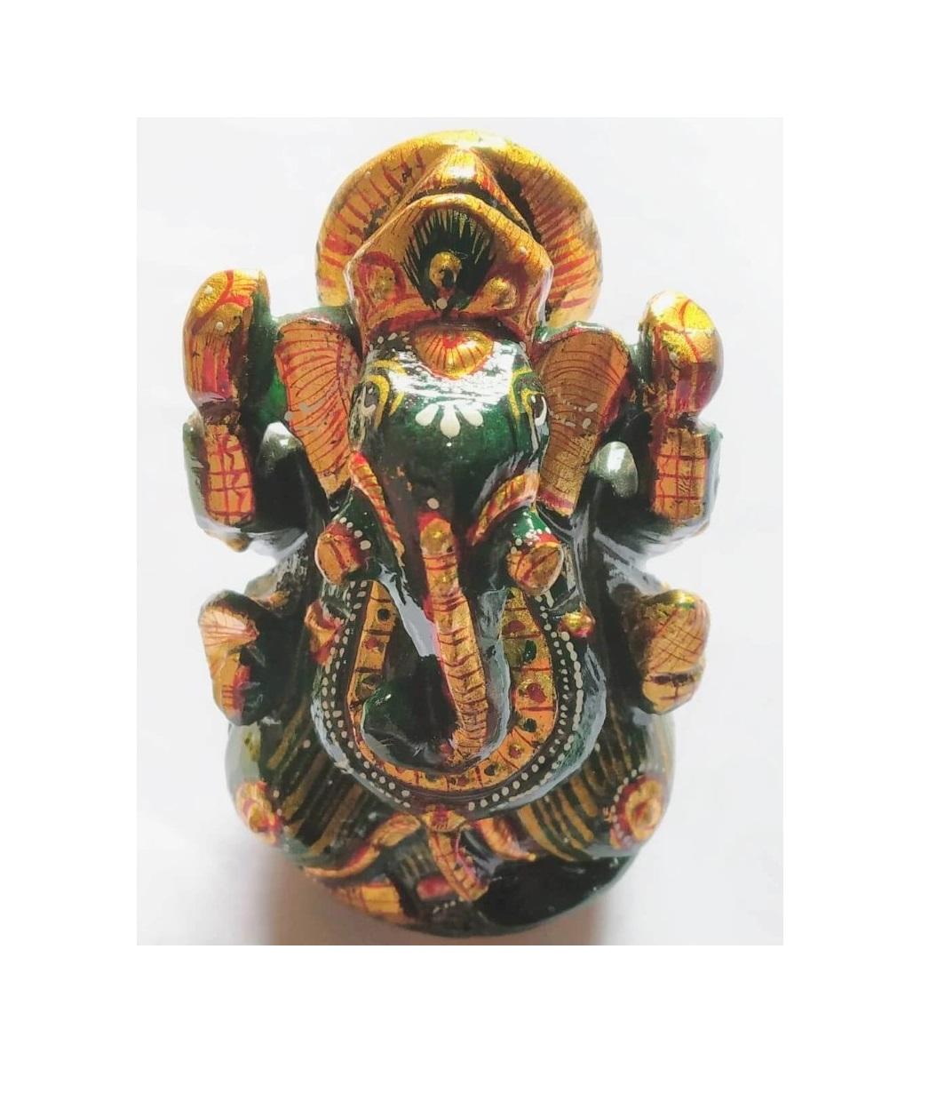 Жадеитовая статуэтка Ганеши, Margaj Green Jade Ganesha idol, Kalyan Puja 8x6x4 sm