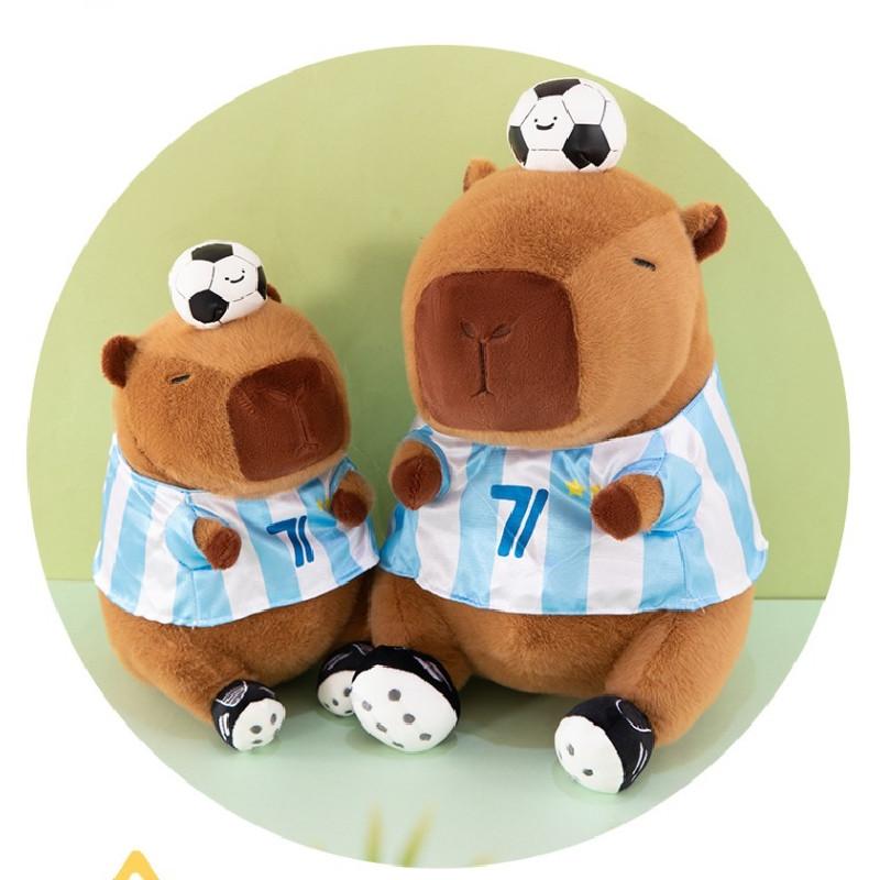Capybara Plüschtier mit Fußball-Design für Kindergeschenk und Sportveranstaltungen