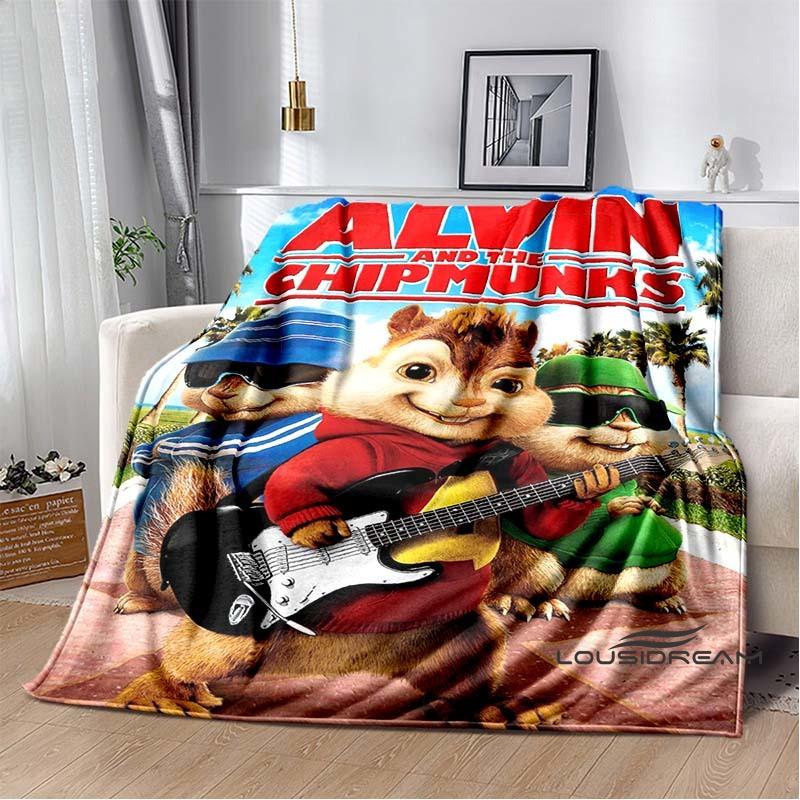 La manta de franela de la caricatura Alvin y las Ardillas es suave y cálida, adecuada para dormitorios, salas de estar, mesitas de noche, viajes