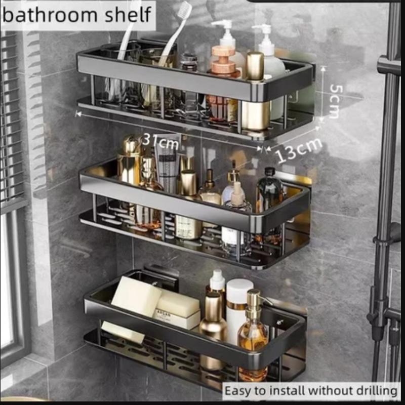Bathroom Organizer Rack Punch-free Wall Mounted Triangle Storage Rack Corner Shelf Wall Soap Holder