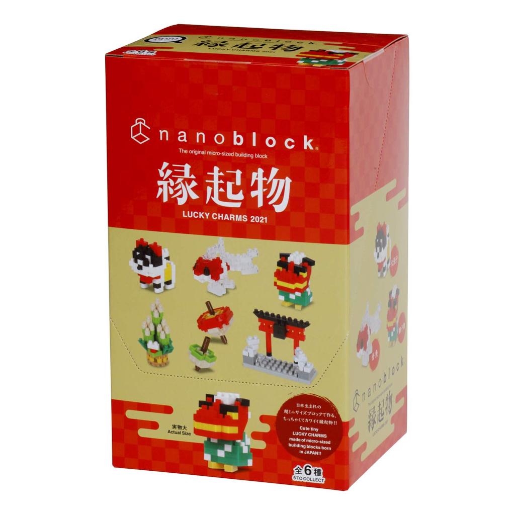 Kawada Nanoblock Mini Nano Lucky Charms 2021NBMC15S Boxed Product, 1 Box 6 Pieces, 6 Types In Total