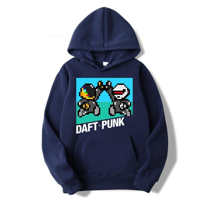 Herbst und Winter neue Herren- und Damen-Hoodies DAFTPUNK Band bedruckter Pullover modischer y2k Fleece langärmliger warmer Hoodie