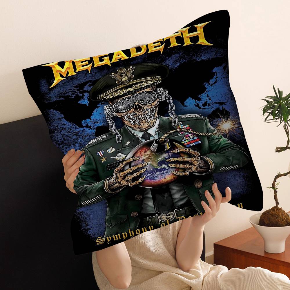 

Megadeth Heavy Metal Band Office Cushion Pillowcase Car Cushion CoverXCM Lumbar Pillowcase Sofa Pillowcover 30x30 cm