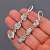 Larimar Stone Silver Plated Anniversary Electroformed Dangle Wife Gift Earrings V-101