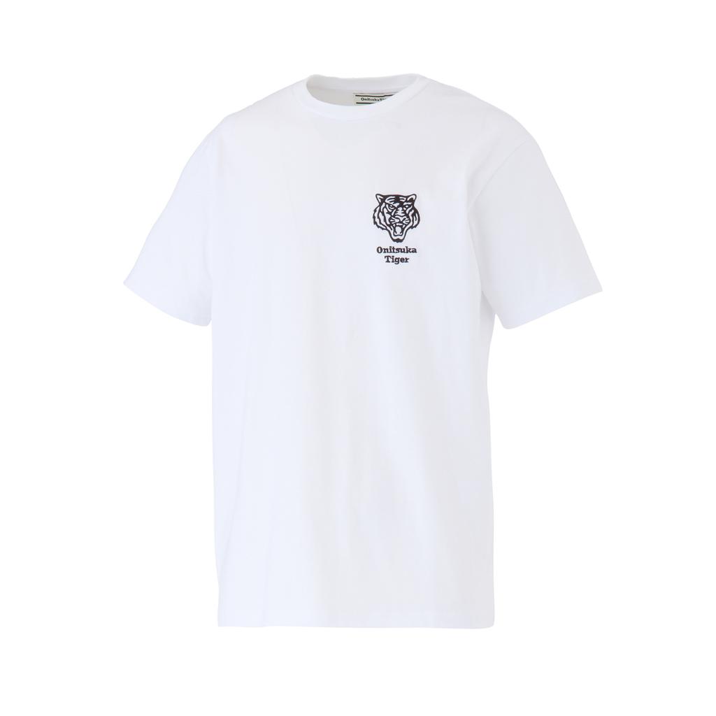 Onitsuka Tiger Logo Embroidered Crew Neck Short Sleeve T-Shirt Unisex Tops White 2183B457-100