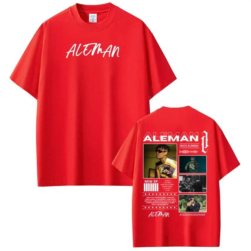 T-shirt Imprimé Tournée Nouvel Album du rappeur Aleman Unisexe Style HipHop Lâche Mode Manches Courtes T-shirts Décontractés