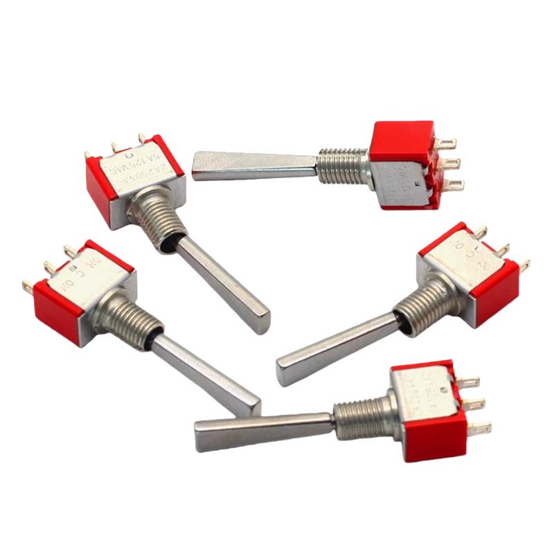 Automatic Reset 2/3-Speed Rocker Switch, Spring Return, 3-Pin Flat Handle, Model Aircraft Remote Controller Toggle Lever