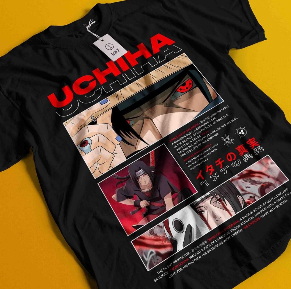 

Itachi Uchiha T-Shirt Naruto Tshirt Jiraya Shirt Madara Kakashi Sasuke Anime Tee S