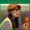 Trendy Corduroy Embroidered Vintage Cap For Women Chic Baker Boy Hat Seasons Four