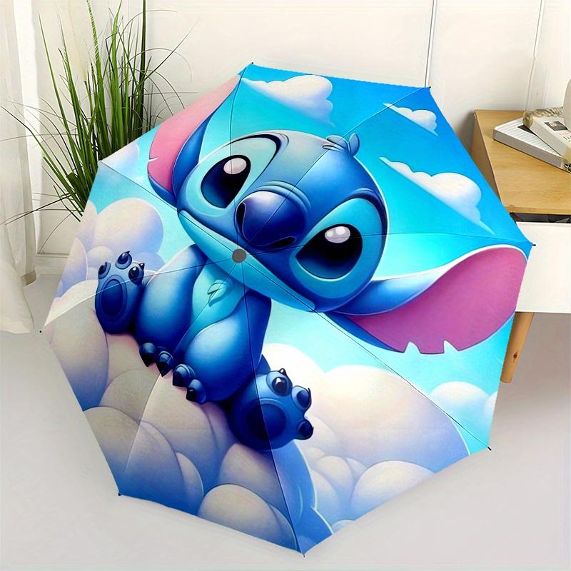 

Stitch,Cloud Automatic Folding Umbrella Simple 8 Rib Design, Bright Cartoon Pattern, Durable Iron Frame, Suitable For Travel, Outdoor, Bea