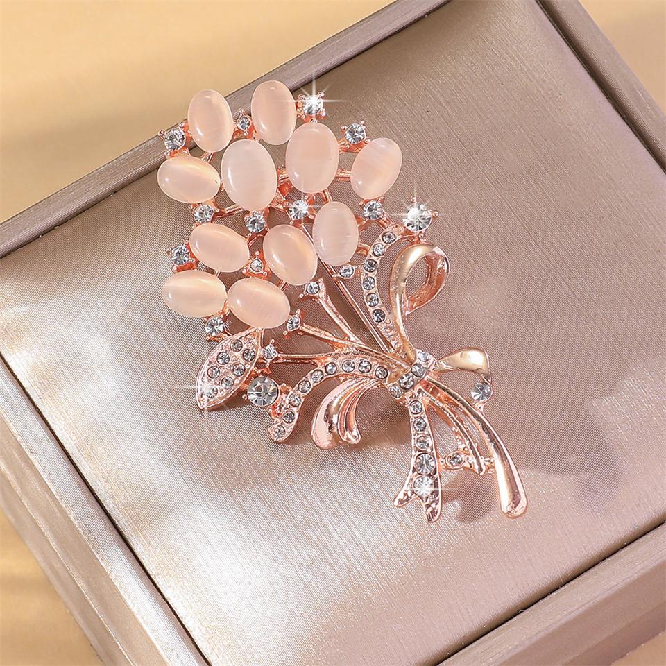 

RAKOL 1 шт. Модная брошь-булавка в виде изысканного цветка с опаловым камнем, аксессуар для одежды, подарок на день рождения, броши для женщин, брошь-булавка со стразами