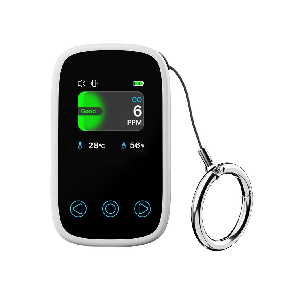 Mini CO Detector Portable Carbon Monoxide Tester Rechargeable Multifunctional Air Quality Monitor Temperature and Humidity Meter