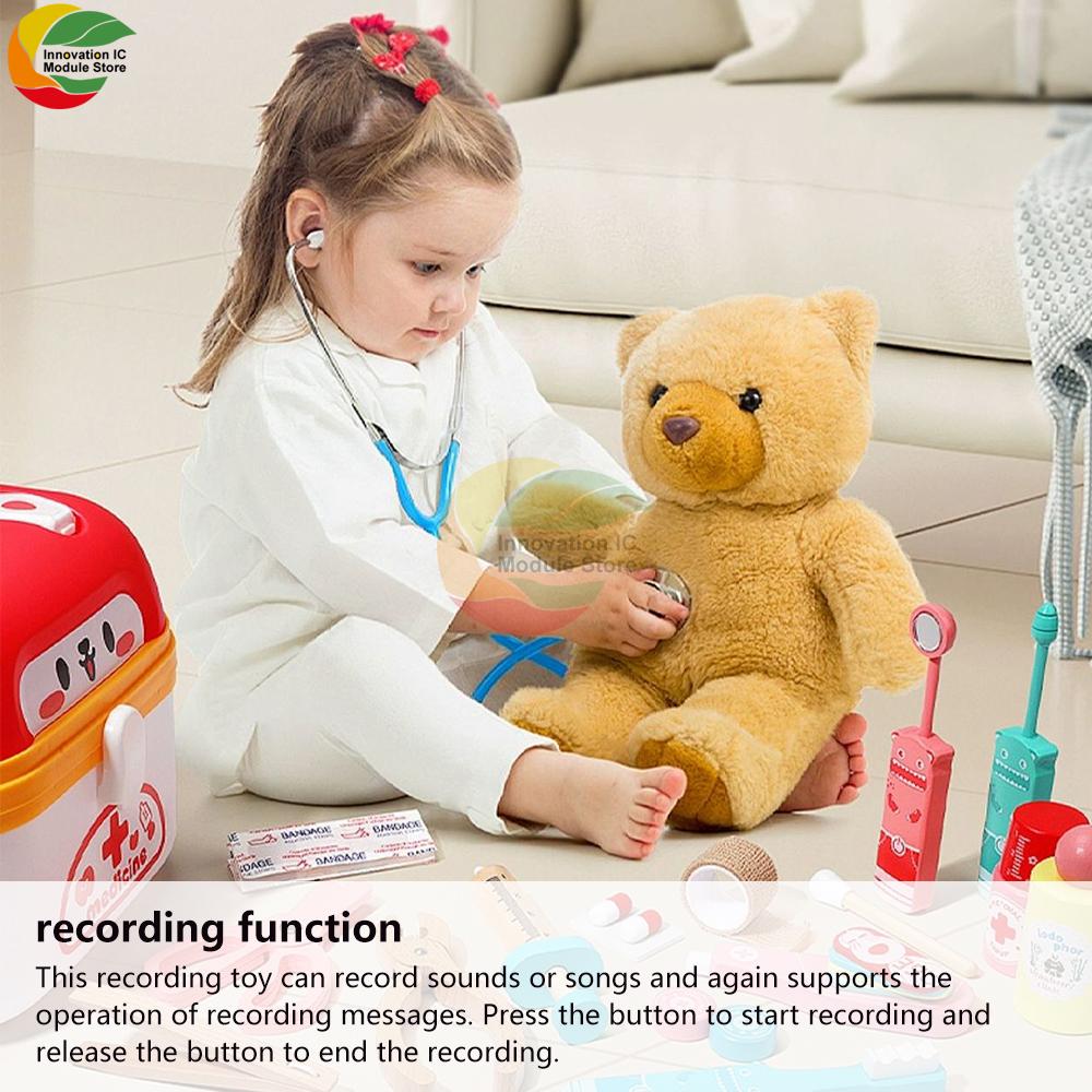 Dual Button Recorder 60 Second Recorder Plush Toy Voice Message Recorder Voice Box Recordable Sound Module One Record One Play