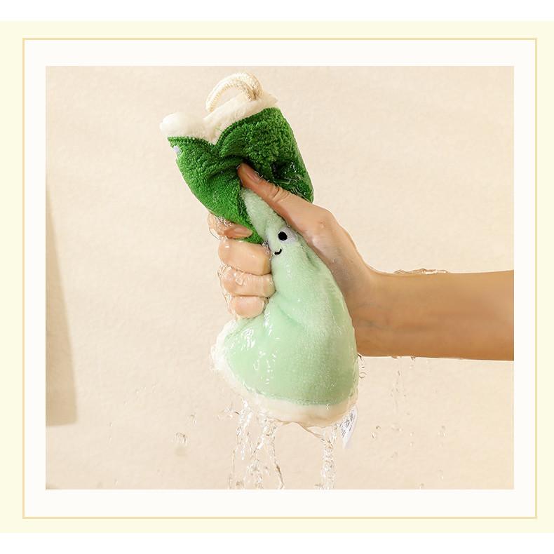 Pumpkin Shape Coral Fleece Hand Towel Three-layer Thick Super Absorbent Quick-drying Towels for Kitchen Bathroom Handkerchief