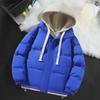 Unisex Winter Hooded Loose Thick Cotton Jacket - Fake Two-Piece Design, Warm Bread Coat