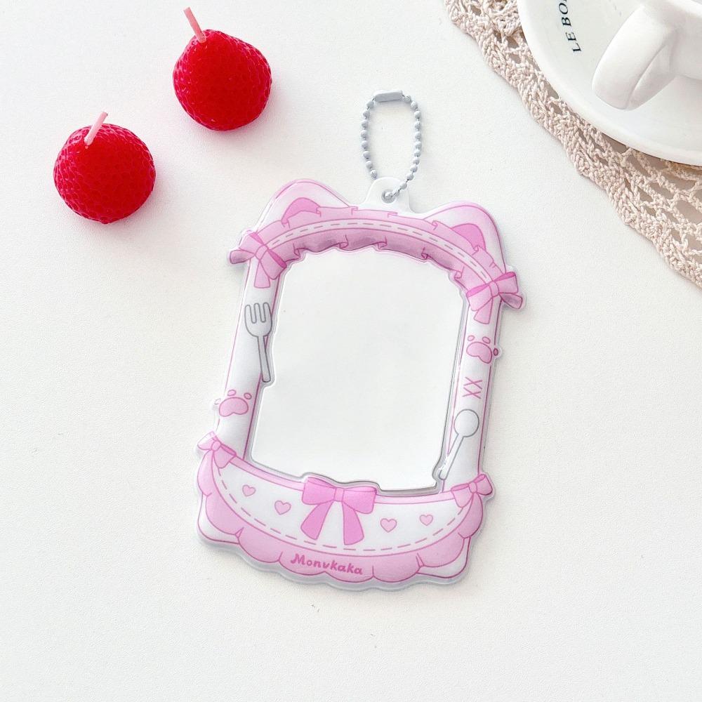 Cute 3 Inch Idol Photocard Holder PVC Kpop Idol Photo Frame with Chain Picture Display Card Holder