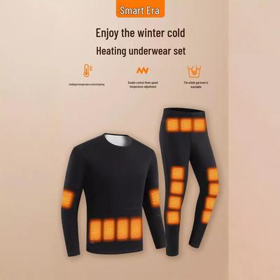 Ensemble de sous-vêtements thermiques intelligents doublés polaire: Corps entier, Chaud, et Résistant au froid