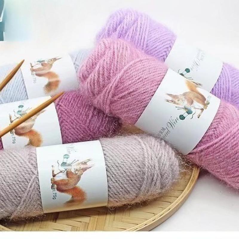 75g Eekhoorn Fluweelgaren Heldere Zijdegaren Mohair Middeldikke Draad Breien Haken Garen Handbreien Geweven Hoeden Sjaals