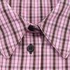 ZA Womens Slim-fit Pink Black Plaid Shirt Versatile Casual Workwear Top