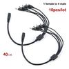 10pcs 40cm DC 12v 1 Female To 4 Way Male Plug DC Power Supply Cable Splitter Extend Adapter 5.5mmx 2.1mm Connector 12V 24V Wire