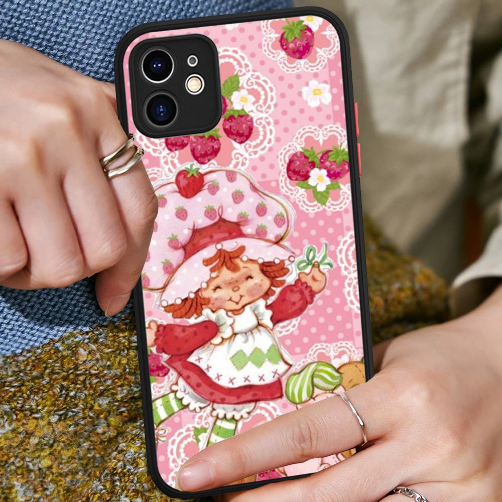 

Animated S-Strawberry S-Shortcake For IPhone 16 15 14 Plus 13 12 11 Pro Max X XS MAX Translucent Matte Shockproof Cover iphone 15