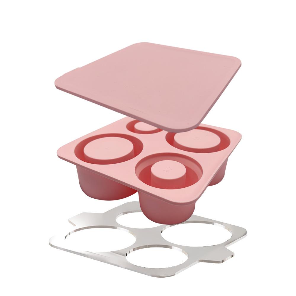 

Силиконовая форма для кубиков льда для стакана Stanleys Cup Cylinder Ice Cube Maker с крышкой Ice Grid Mold Summer Drink Kitchen 18.5 18.5 5cm розовый