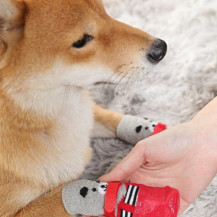 Calcetines impermeables para mascotas, perros y gatos: Zapatos de Goma Antirrayas para Todas las Estaciones para Perros Pequeños y Ositos de Peluche, Ajuste Seguro, No se Caerán