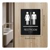 Stainless Steel Restroom Sign Raised Graphics and Lettering Braille Brushed Finish