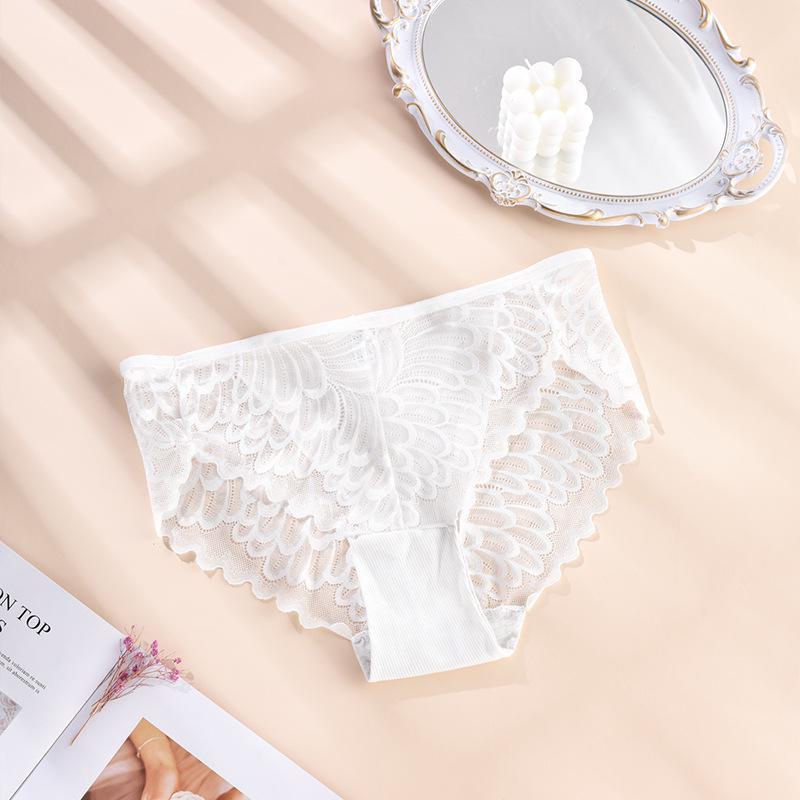 

Женские кружевные стринги большого размера с полым дизайном и тройными боковыми бретельками — мягкие и приятные для кожи 2XL белый