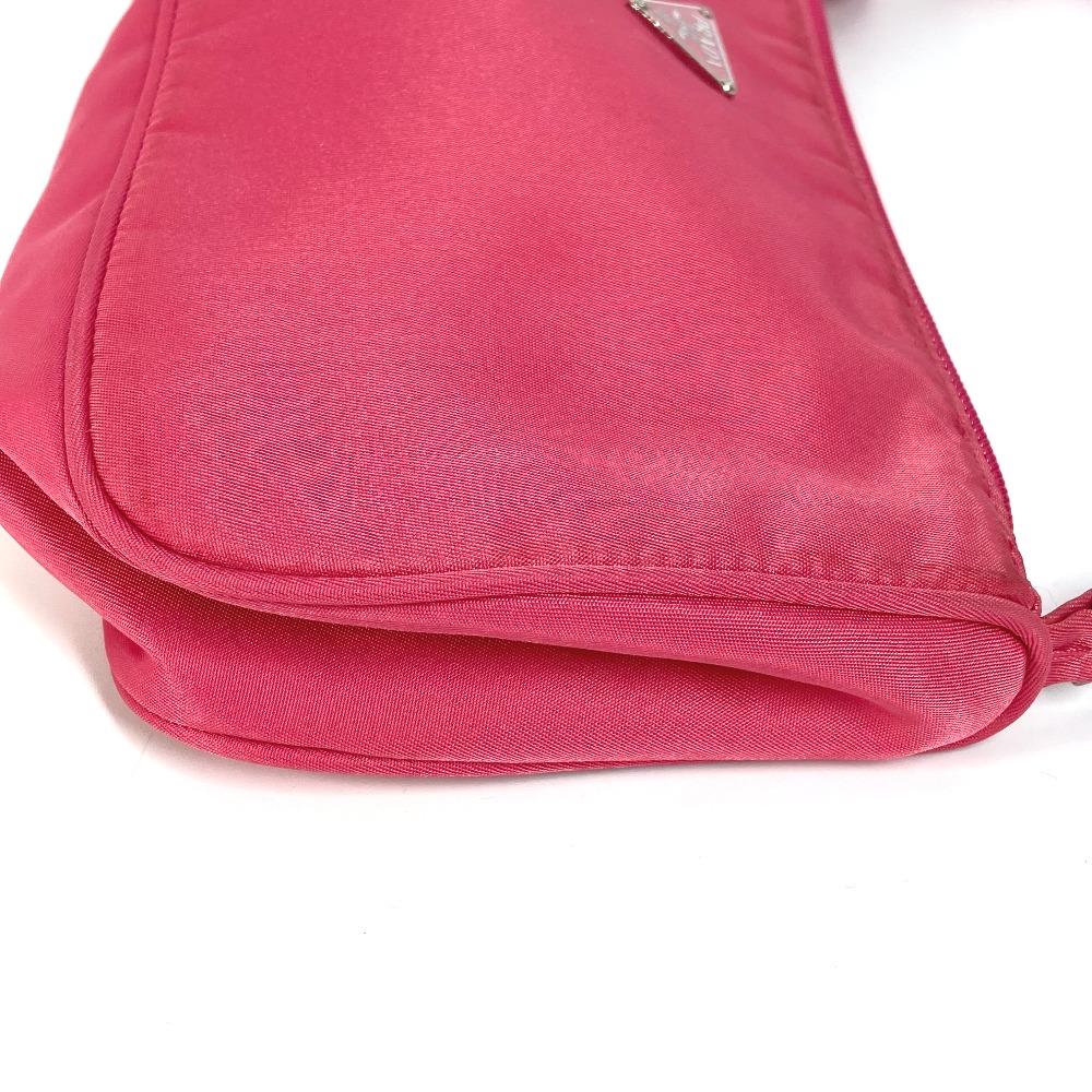 PRADA MV633 Triangle Logo Plate Hand Bag Accessory Pouch Shoulder Bag Pink
