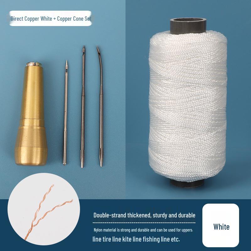Shoe & Tire Repair Nylon Thread Set: Ideal for Shoes, Kites, Fishing, Hand Sewing, and Binding with Needle.