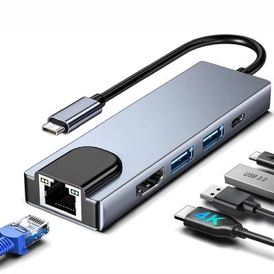 5-in-1 USB-C Hub: Multifunctional Expansion Dock for Mobile Phones, Tablets, and Laptops