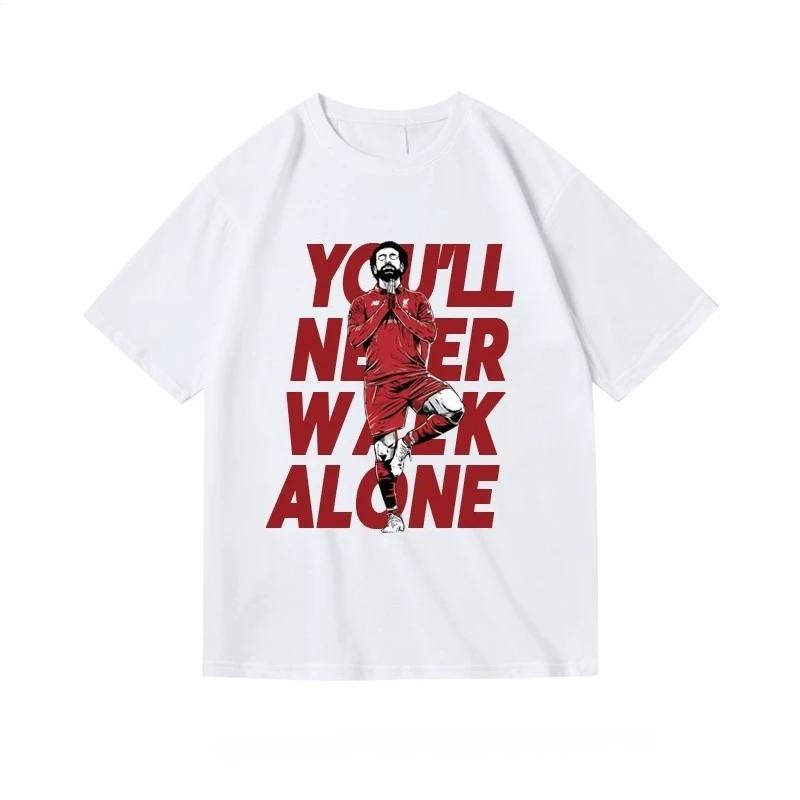 

Английская Премьер-лига Футбол Ливерпуль Ливерпуль Салах Вокруг Принтованная Одежда Хлопок Круглый Вырез Короткий Рукав Мужская Футболка S