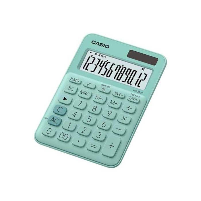 Casio ms-20uc-gn calculatrice de bureau vert ecran: 12 solaire, à pile(s) (l x h x p) 105 x 23 x 149.5 mm