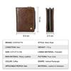 Men Genuine Leather Bifold Short Wallet RFID Blocking Zipper Coin Pocket