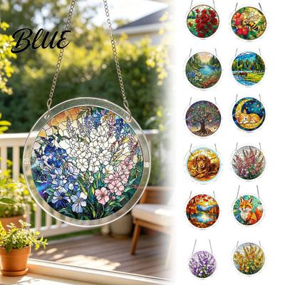 Hanging Window Decoration Acrylic Puzzle Suncatcher Stained Glass Ornaments DIY Jigsaw Sun Handmade Art Catcher Kit for Home Garden Decor