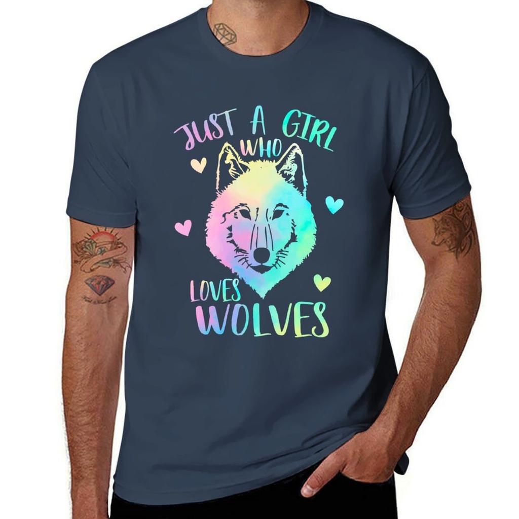 Just a girl who loves Wolves TShirt Summer Holiday Casual Tee