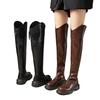 Long Tube Boots For Women 2025 Winter New Height Increasing Knight Boots Thick Heel Retro Long Boots For Women Versatile Women'S