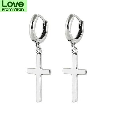 Pendientes Reeti de plata de ley 925 con forma de cruz, pendientes de botón, joyería creativa y sexy para mujer, regalo personalizado.